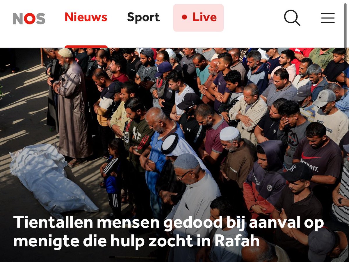 Iedere dag worden in Gaza rode lijnen overschreden.

Iedere dag sterven mensen door honger en geweld.

Iedere dag kan dit kabinet meer doen om de genocide te stoppen.

Iedere dag wegkijken is er één teveel voor de mensen in Gaza.

Iedere dag kiest dit kabinet ervoor dit wel doen.
