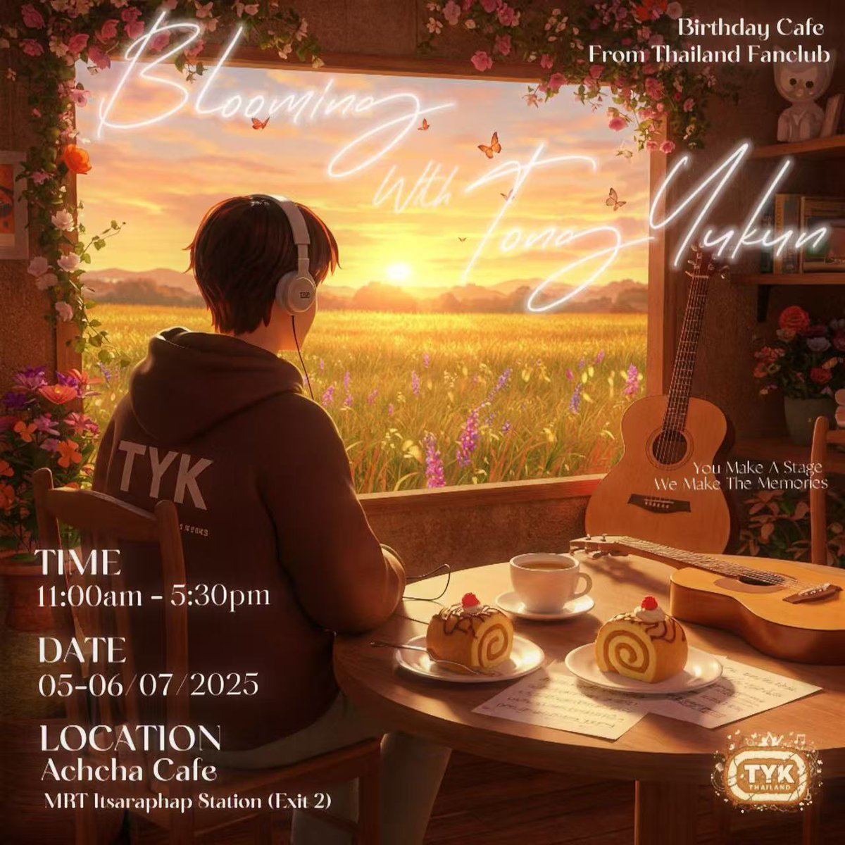 TongYukunTH's tweet photo. ทุกห้วงความคิดถึงที่ส่งไป
จ���รวมกันเป็นของขวัญที่ยิ่งใหญ่ในวันพิเศษ
ทุกความรู้สึกที่เก็บเกี่ยวมาตลอดปี
จะเบ่งบานสะพรั่งในวันเกิดนี้…

✳︎ ✳︎ ✳︎ ✳︎ ✳︎ ✳︎ ✳︎ ✳︎ ✳︎ ✳︎ ✳︎ ✳︎ ✳︎ ✳︎ ✳︎
#𝐵𝑙𝑜𝑜𝑚𝑖𝑛𝑔𝑊𝑖𝑡ℎ𝑇𝑜𝑛𝑔𝑌𝑢𝑘𝑢𝑛
#เติบโตไปพร้อมกับถงอวี่คุน
✳︎ ✳︎ ✳︎ ✳︎ ✳︎ ✳︎ ✳︎ ✳︎ ✳︎ ✳︎ ✳︎ ✳︎ ✳︎ ✳︎ ✳︎

𝐁𝐈𝐑𝐓𝐇𝐃𝐀𝐘 𝐂𝐀𝐅𝐄 𝐅𝐑𝐎𝐌 𝐓𝐇𝐀𝐈𝐋𝐀𝐍𝐃 𝐅𝐀𝐍𝐂𝐋𝐔𝐁

𝐃𝐀𝐓𝐄: 05 - 06/07/2025
𝐓𝐈𝐌𝐄: 11:00am-5:30pm
𝐋𝐎𝐂𝐀𝐓𝐈𝐎𝐍: Achcha Cafe and Room MRT อิสรภาพ (ทางออก2)

#今日童步 #童禹坤 #TongYukun #ถงอวี่คุน #TF家族 #TF_ING