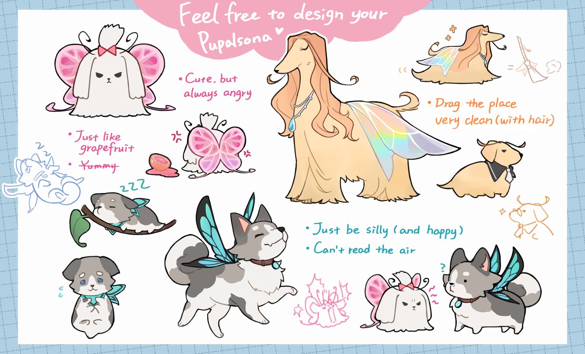 FeileacanCu's tweet photo. Good morning, my Pupals,
I've seen a lot of you theorizing what the official design for a Pupal might look like, and a lot of the ideas were very close. Here's the official design and an idea for what Pupalsona could look like. More info below!
#Pupals #Pupalsona https://t.co/ERbtrvD7o7
