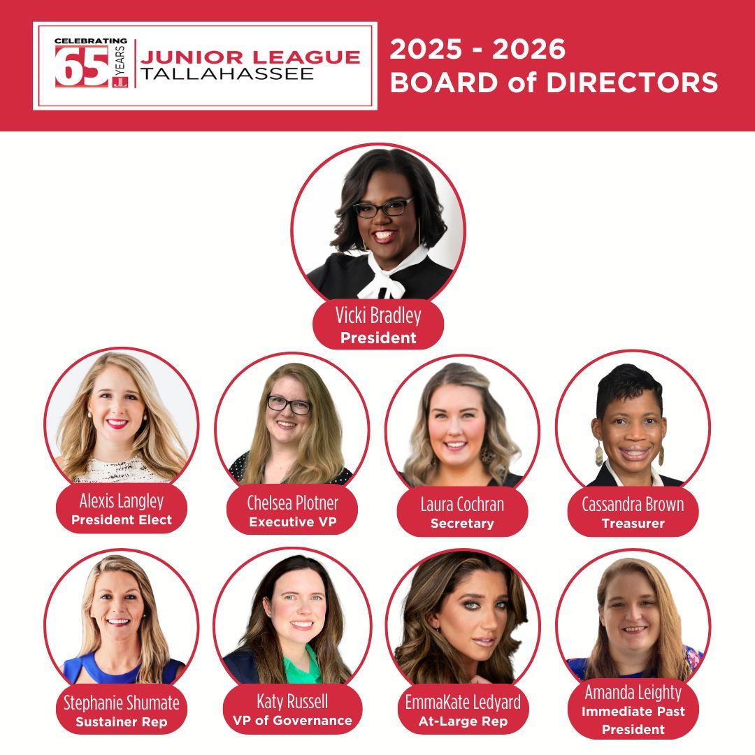 🚨 Drumroll, please! 🚨 Get ready to meet the incredible women who will be leading the charge for the Junior League of Tallahassee during the 2025-2026 year! 🤩 We are absolutely thrilled to introduce our new Board of Directors! Join us in giving a huge round of applause. ✨ #JLT