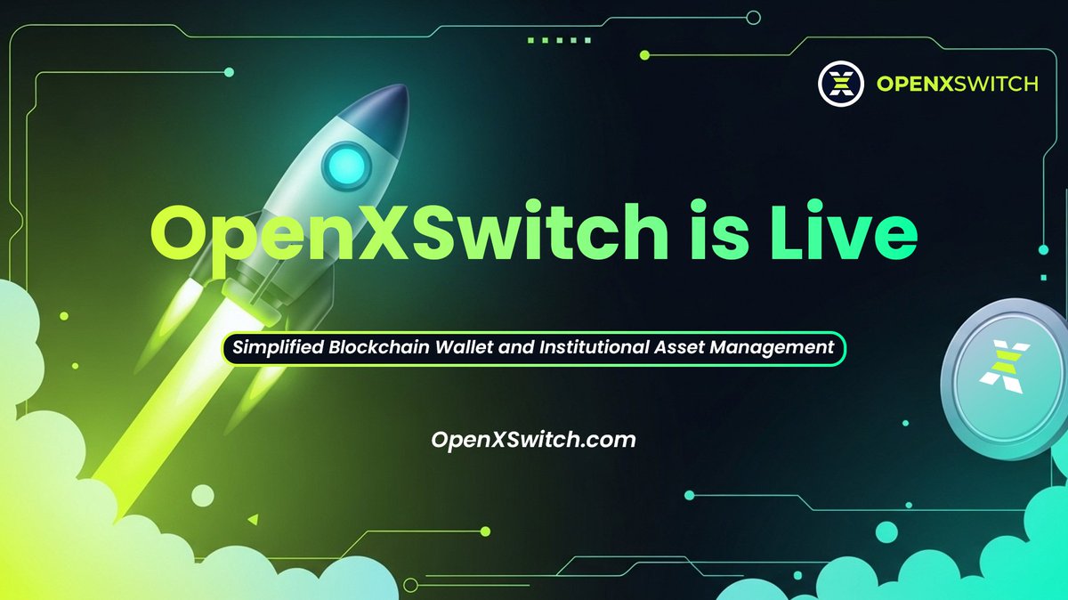 OpenXSwitch's tweet image. It’s official  

OpenXSwitch is LIVE! 

Your no-fuss, plug-and-play wallet infrastructure is now available for fintechs, exchanges, and crypto platforms worldwide.

Built for speed. Ready to scale.