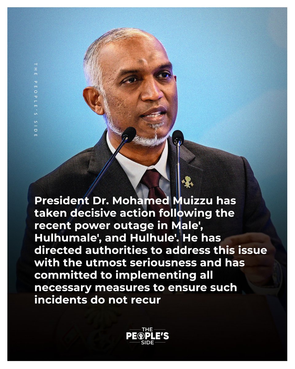 Our government is dedicated to providing reliable and uninterrupted electricity services to all citizens. Together, we are building a stronger, more resilient Maldives.