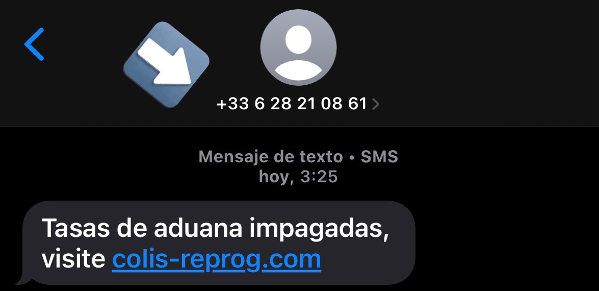 nicoarcas's tweet photo. 🚨🚨 Mucho cuidado con compréis en @TemuSpain_ que casualmente al día de recibir el paquete me llega este SMS..
Son tan tontos los timadores que usan un móvil francés para enviar el mensaje..
@TemuSpain_  igual tenéis un problema con la seguridad porque es mucha casualidad,no? https://t.co/9xUvtYndsg