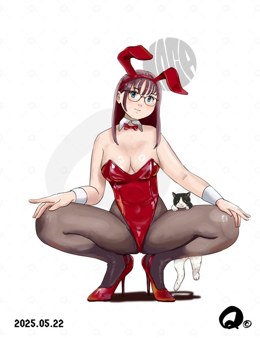 赤バニー背景無しバージョン❤️
#今月描いた絵を晒そう 