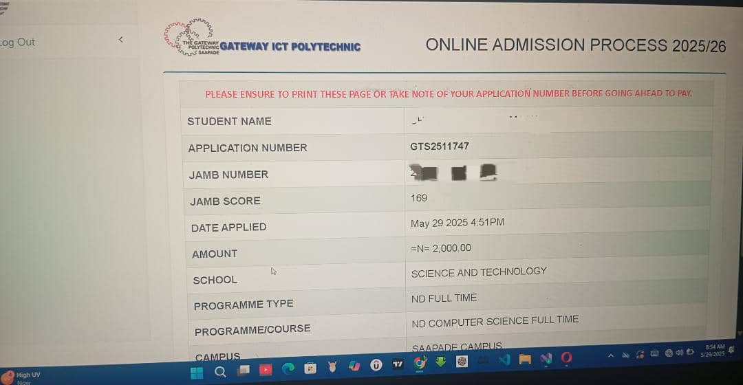 Grab your opportunity now.Don't waste your Jamb score or waste time at home waiting next year to write another jamb...
You can gain admission to Gateway ICT Polytechnic Saapade with your low Jamb score. #jamb2025 #jamb Message 𝕮𝖆𝖗𝖑𝖔𝖘 𝕶𝖆𝖒𝖆𝖗𝖆  wa.me/2347026888742
