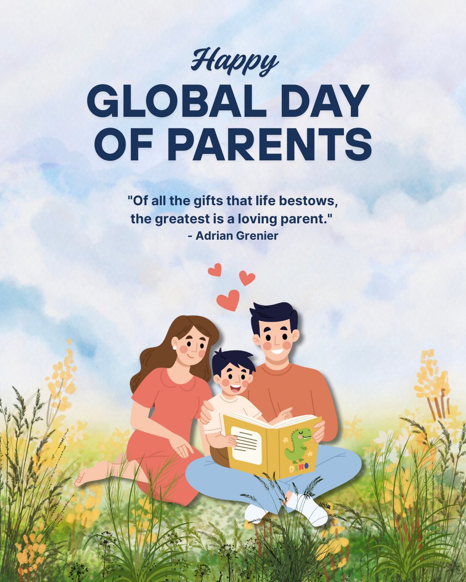 It's a time to express gratitude and love for parents for their guidance, support, and sacrifice. Happy Global Day of Parents! 👩‍❤️‍👨