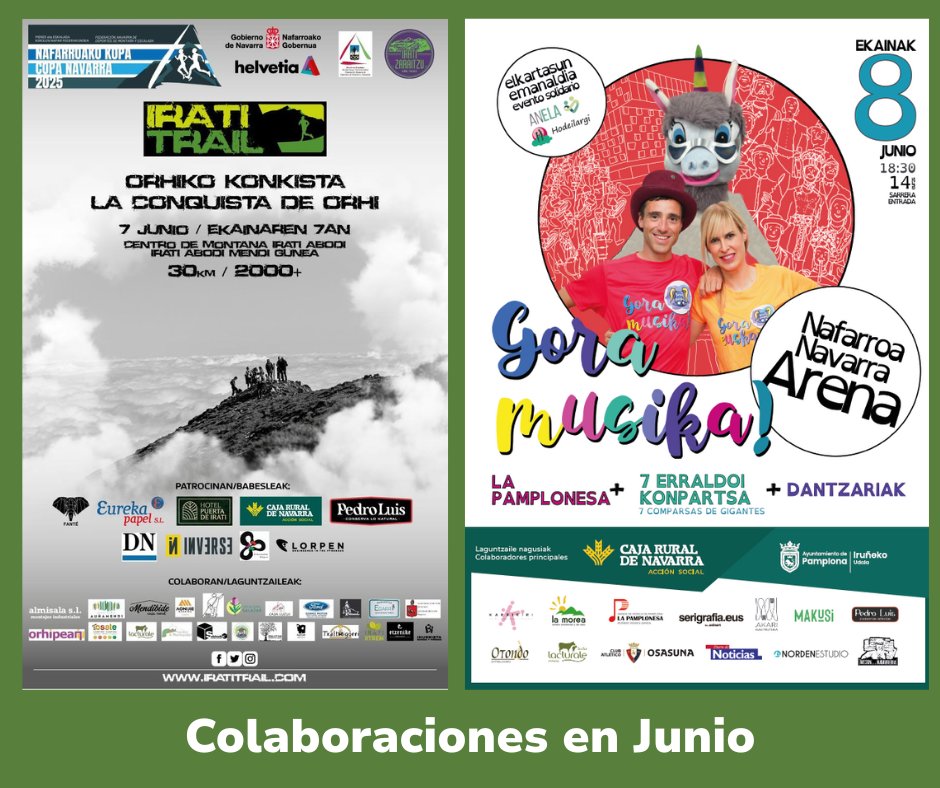¡Empezamos junio con energía! 💪
Este mes colaboramos con dos eventos increíbles: Irati Trail 🏔️ y Gora Musika! 🎺
¡Nos encanta apoyar el deporte y la cultura local!
#PedroLuis #IratiTrail #GoraMusika #Colaboraciones #Navarra