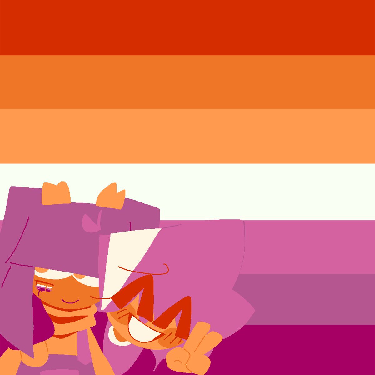 happy pride month :)
the 7 stripe lesbian pride flag (also known as the “sunset” flag) was designed by emily gwen, who can be supported through ko-fi here: ko-fi.com/emilygwen 

there will be more pride themed artwork throughout the month.