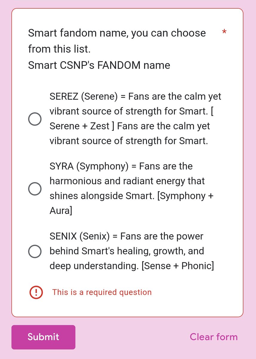 wangxiansky's tweet photo. me struggling with what to choose for Smart's FANDOM'S NAMEㅠㅠ

it's like taking an exam where every answer seems right. gawd what to choose😵‍💫

— #smartcsnpfandomname
꒰ #SmartBoom @smart_csnp #smartcsn꒱ https://t.co/Rs4NpyvHmI