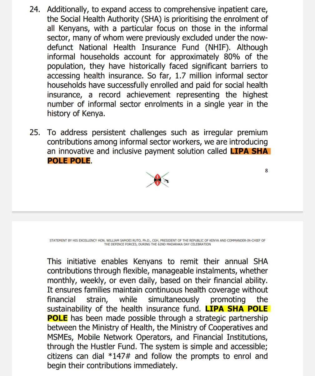 The government is taking the route of Insurance Premium Financing to cast the SHIF net wider into the informal sector