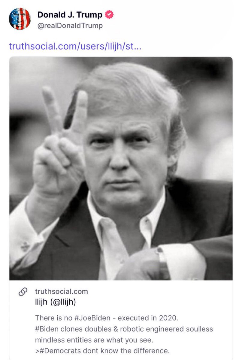 BREAKING: President Trump reposts a post that says Joe Biden was executed in 2020.