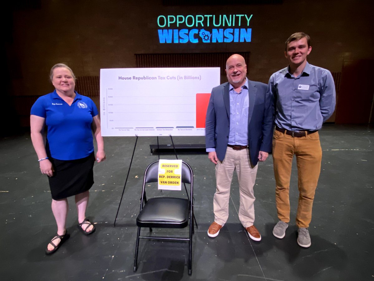 Mark Pocan (@markpocan) on Twitter photo Great town hall in Eau Claire yesterday in <a href="/derrickvanorden/">Derrick Van Orden</a>’s district.
Derrick was a no-show. People showed up worried about cuts to Medicaid, ACA health care plans, food assistance, education & more. They don’t want a big tax cut for Musk and Trump.
Hope Derrick hears them. Great town hall in Eau Claire yesterday in <a href="/derrickvanorden/">Derrick Van Orden</a>’s district.
Derrick was a no-show. People showed up worried about cuts to Medicaid, ACA health care plans, food assistance, education & more. They don’t want a big tax cut for Musk and Trump.
Hope Derrick hears them.