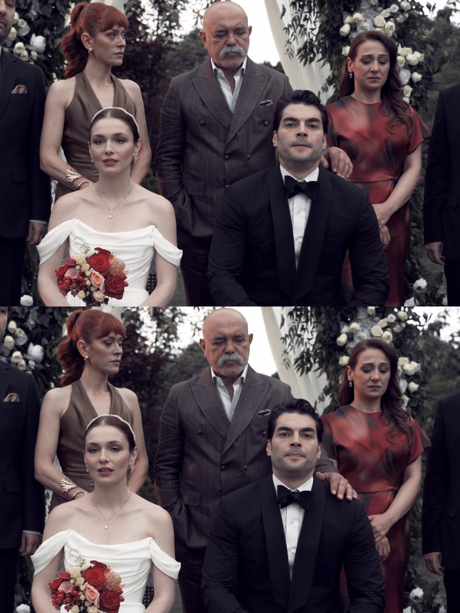 Es interesante la expresión de las hermanas una apoya al padre al parecer y la otra molesta pero resignada y todavía falta una 👀 porque no estaba allí #Veliaht 
#AkınAkınözü