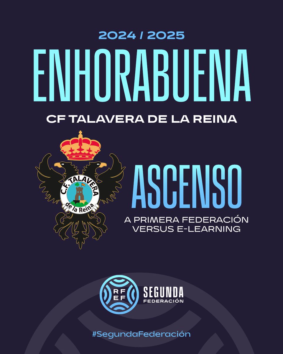 Primera Federación Versus e-Learning (@primera_rfef) on Twitter photo ⌛️ 𝗗𝗼𝘀 𝘁𝗲𝗺𝗽𝗼𝗿𝗮𝗱𝗮𝘀 después...
💙 ¡El <a href="/CFTalavera/">CF Talavera de la Reina 💙🏺</a> 𝗿𝗲𝗴𝗿𝗲𝘀𝗮 a #PrimeraFederación!
😍 ¡𝗗𝗶𝘀𝗳𝗿𝘂𝘁𝗮𝗱𝗹𝗼, 𝘁𝗮𝗹𝗮𝘃𝗲𝗿𝗮𝗻𝗼𝘀!
#VersusELearning ⌛️ 𝗗𝗼𝘀 𝘁𝗲𝗺𝗽𝗼𝗿𝗮𝗱𝗮𝘀 después...
💙 ¡El <a href="/CFTalavera/">CF Talavera de la Reina 💙🏺</a> 𝗿𝗲𝗴𝗿𝗲𝘀𝗮 a #PrimeraFederación!
😍 ¡𝗗𝗶𝘀𝗳𝗿𝘂𝘁𝗮𝗱𝗹𝗼, 𝘁𝗮𝗹𝗮𝘃𝗲𝗿𝗮𝗻𝗼𝘀!
#VersusELearning