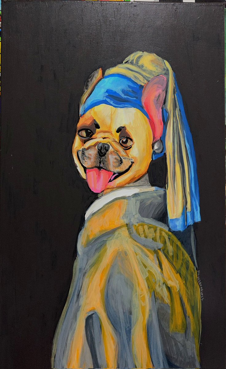 BigDeebook's tweet photo. Frenchie with pearl earring https://t.co/EXn9Dh0Pot