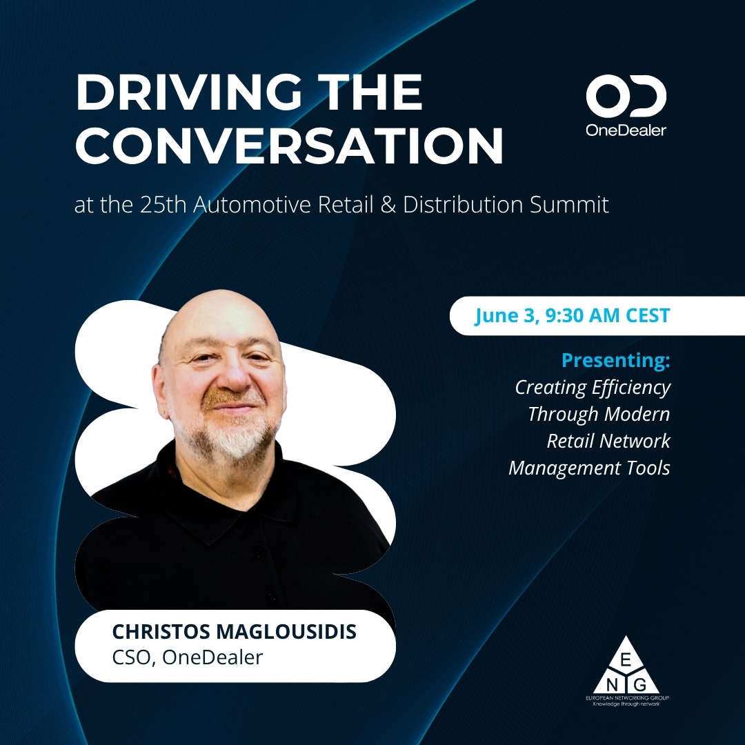🚘 Buckle up. 
Tomorrow at 9:30 AM (CEST), Christos Maglousidis, CSO <a href="/OneDealerSuite/">OneDealer</a> , speaks at the Automotive Retail Summit on modern tools for retail network efficiency. 

A must for retail leaders.

🔗 engevents.com/retail2025

#engautoretail #onedealer