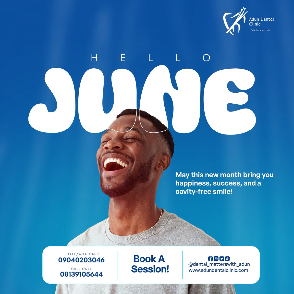 Adun_Smilemaker's tweet image. May this new month bring you happiness, success, and a cavity-free smile!
#HelloJune #HappyNewMonth #June2025