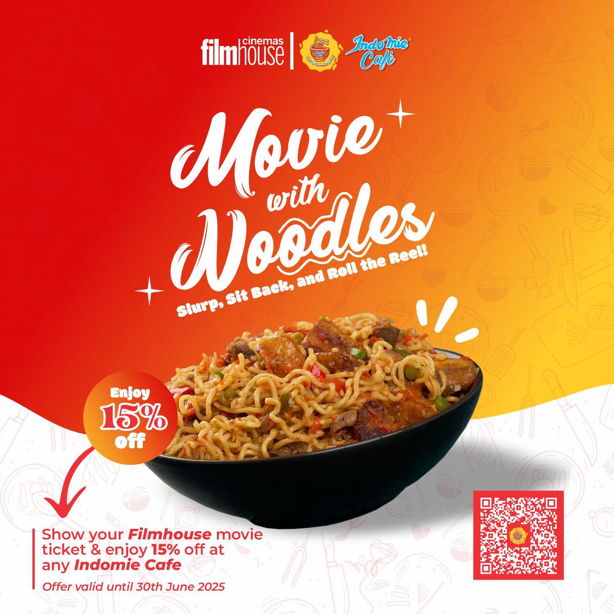 IndomieCafe (@indomiecafe) on Twitter photo This one is for our movie lovers🥳
Show your <a href="/FilmhouseCinema/">Filmhouse Cinemas Ng</a> ticket at any Indomie Cafe outlet and get 15% OFF everything!
See flyer for more details🎉
.
.
#IndomieCafe #filmhousecinemas #movielover This one is for our movie lovers🥳
Show your <a href="/FilmhouseCinema/">Filmhouse Cinemas Ng</a> ticket at any Indomie Cafe outlet and get 15% OFF everything!
See flyer for more details🎉
.
.
#IndomieCafe #filmhousecinemas #movielover