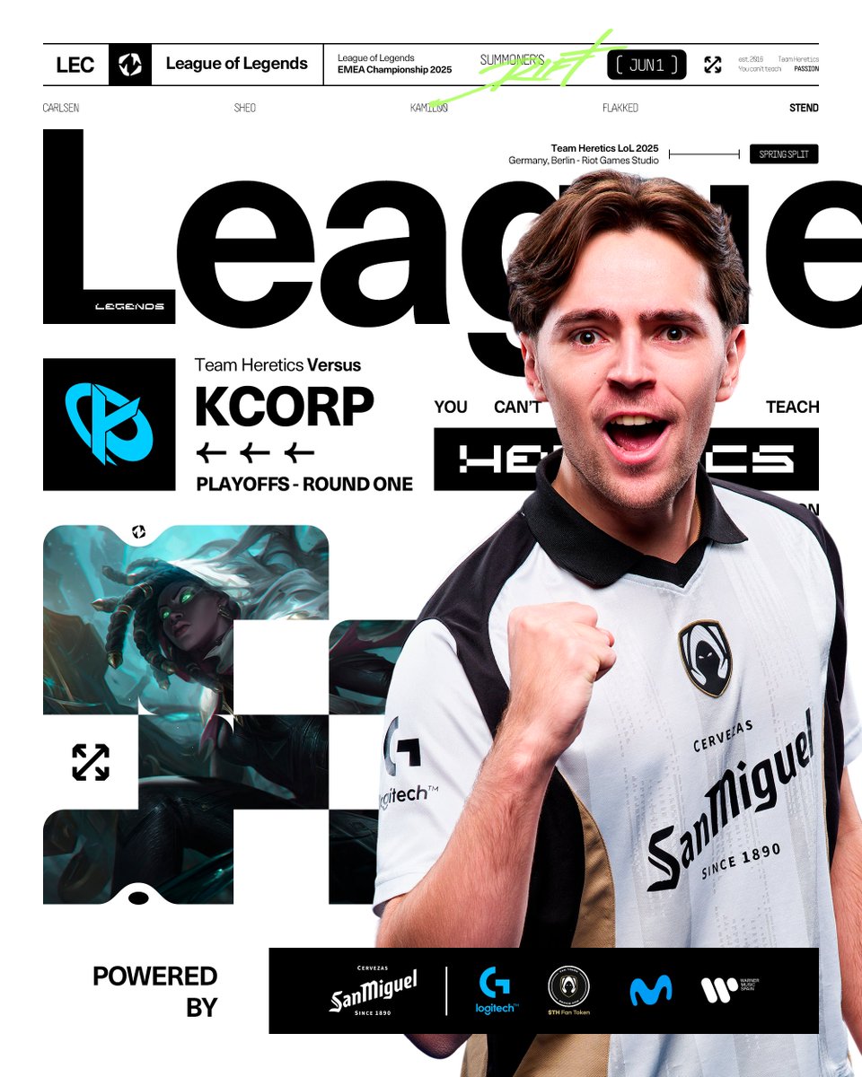 Heretics League of Legends (@hereticsleague) on Twitter photo What if we do it..?
Facing <a href="/KarmineCorp/">Karmine Corp</a> today at 17:00h, you can't miss it 🫡
#VamosHeretics | #LEC What if we do it..?
Facing <a href="/KarmineCorp/">Karmine Corp</a> today at 17:00h, you can't miss it 🫡
#VamosHeretics | #LEC