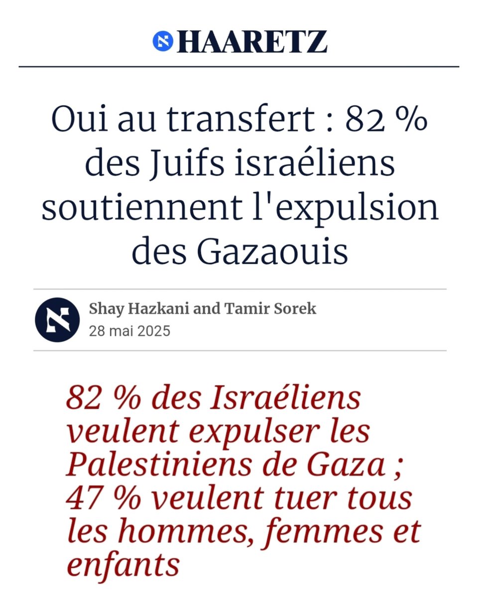 _fil_rouge's tweet image. « Ce que nous faisons à Gaza est une guerre d’extermination : meurtre aveugle, effréné, cruel et criminel de civils », Ehud Olmert.
Ancien premier ministre d’Israël. 2006 à 2009.