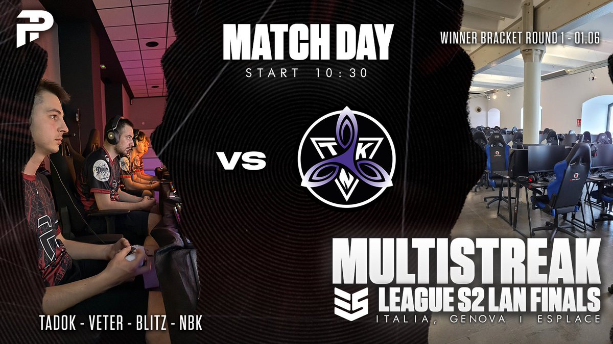 MULTISTREAK LEAGUE S2 | LAN FINALS 
GENOVA - ESPLACE 
<a href="/multistreak/">multistreak</a> <a href="/Esplace_/">Esplace</a>

Winner Bracket
⚔️ ROUND 1 – vs Triskelion ASD 🕘 10:30* 

🌟 Team Pulsar 
🔹 <a href="/tadoook/">Luca</a>
🔹 <a href="/NVeter_/">Nico</a>
🔹 <a href="/NBKRikyy/">Riccardo</a>
🔹 <a href="/OnlyBlitzV2/">Daniele</a>

🔥 Ready to fight! 

*Match time subject to change