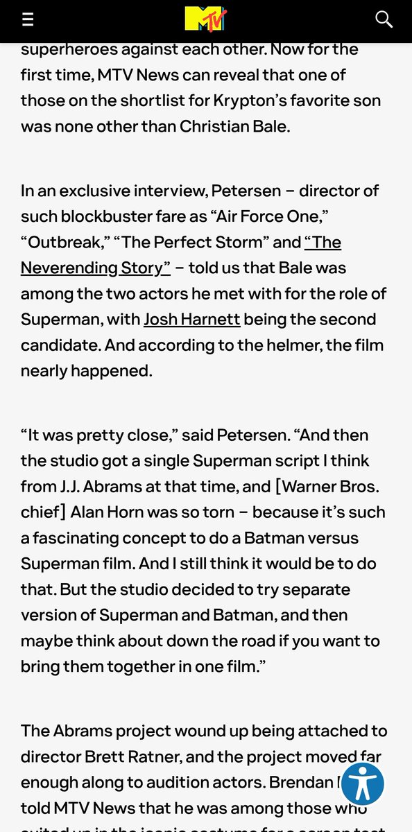 โฏ๏ธ ๐ผ๐๐๐๐๐ | KlonoaPrime โฏ๏ธ๎จ (@klonoaprime) on Twitter photo <a href="/BatmanAnthology/">Daily Batman Anthology</a> Source stems from an interview with Wolfgang Petersen on MTV and apparently Bale was his first choice for Superman with Josh Hartnett following after <a href="/BatmanAnthology/">Daily Batman Anthology</a> Source stems from an interview with Wolfgang Petersen on MTV and apparently Bale was his first choice for Superman with Josh Hartnett following after