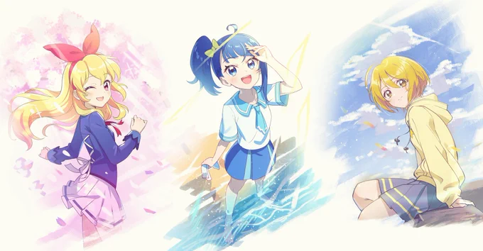 リプいただいた3名描いてみましたー! 制服でまとめて描いてみました楽しかったです ありがとうございます!!