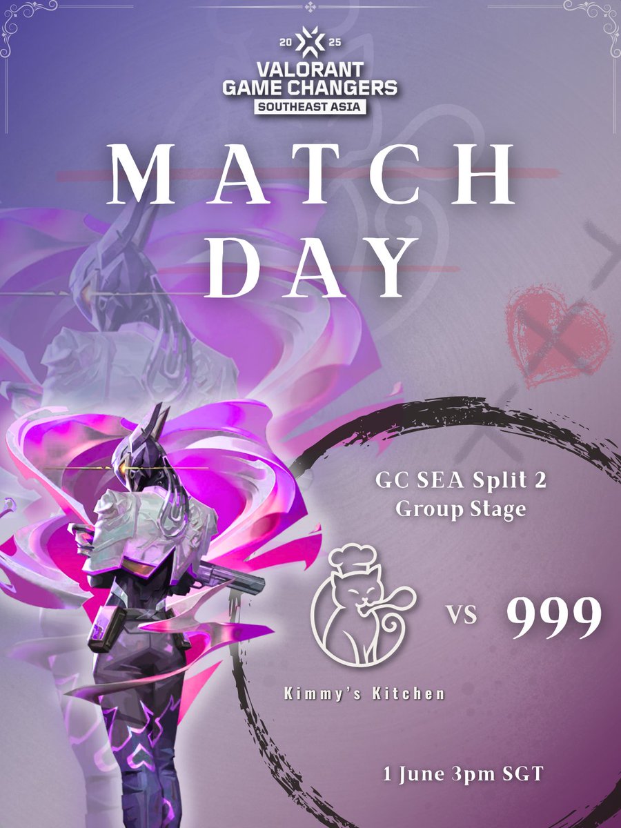 KimmysKitchen_'s tweet photo. ⚔️[MATCH DAY]
Game Changers SEA Split 2
Round 3 of the Group stage!

We face 999 at 3pm SGT🔥

Last match to qualify for Playoffs!🐾 #CATCOOK
#KimmysKitchen https://t.co/qRO7Eltsna