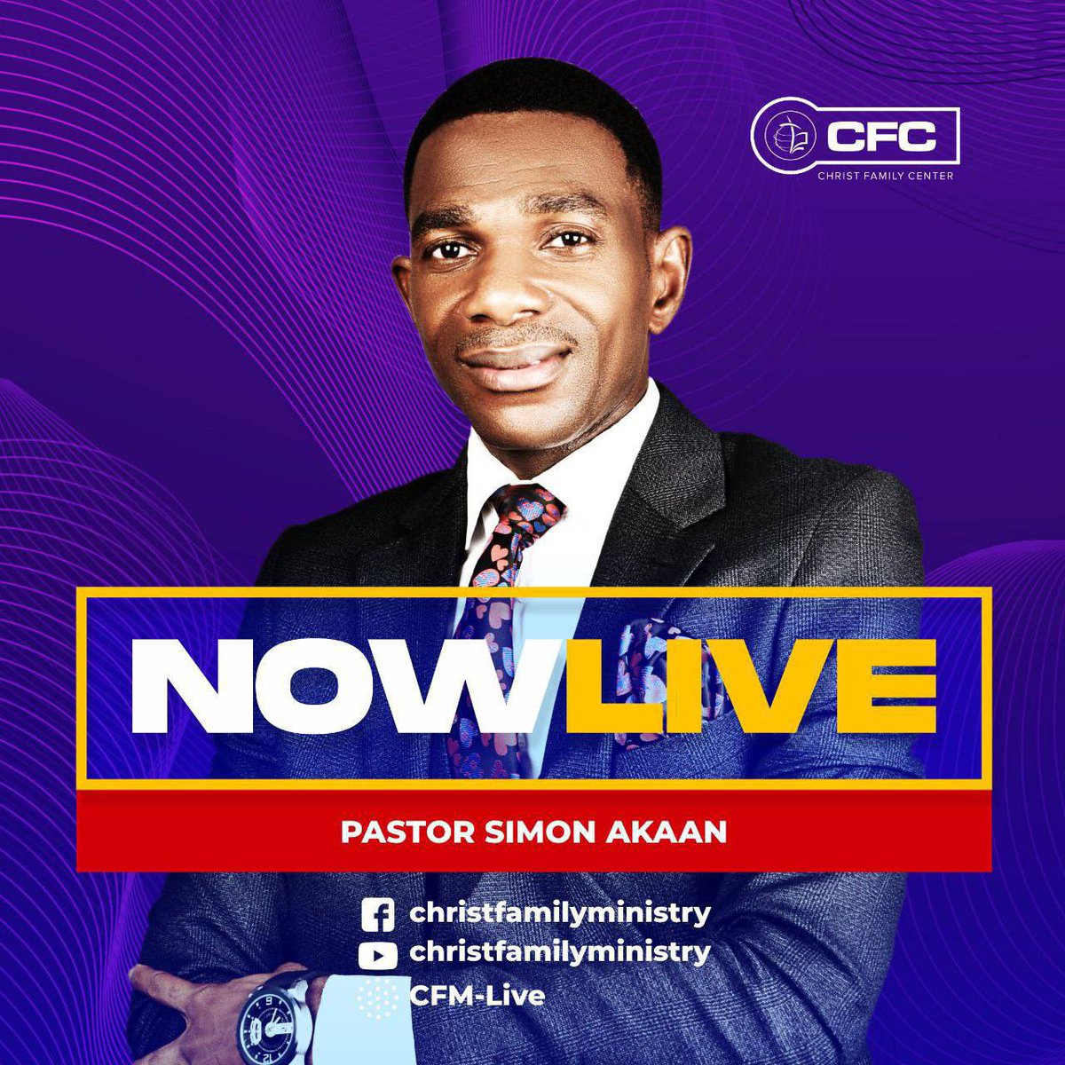ChristFMinistry's tweet photo. Receive the ministry of Pastor Simon Akaan at our Connect To Live Service
Connect LIVE now on https://t.co/cuiiULFyAr for video or https://t.co/ahjRNVhUDw for audio.
#PastorSimonAkaan
#ConnectToLifeService
#CFCAbuja
#LoveIsKing https://t.co/OzZAVIIt2N