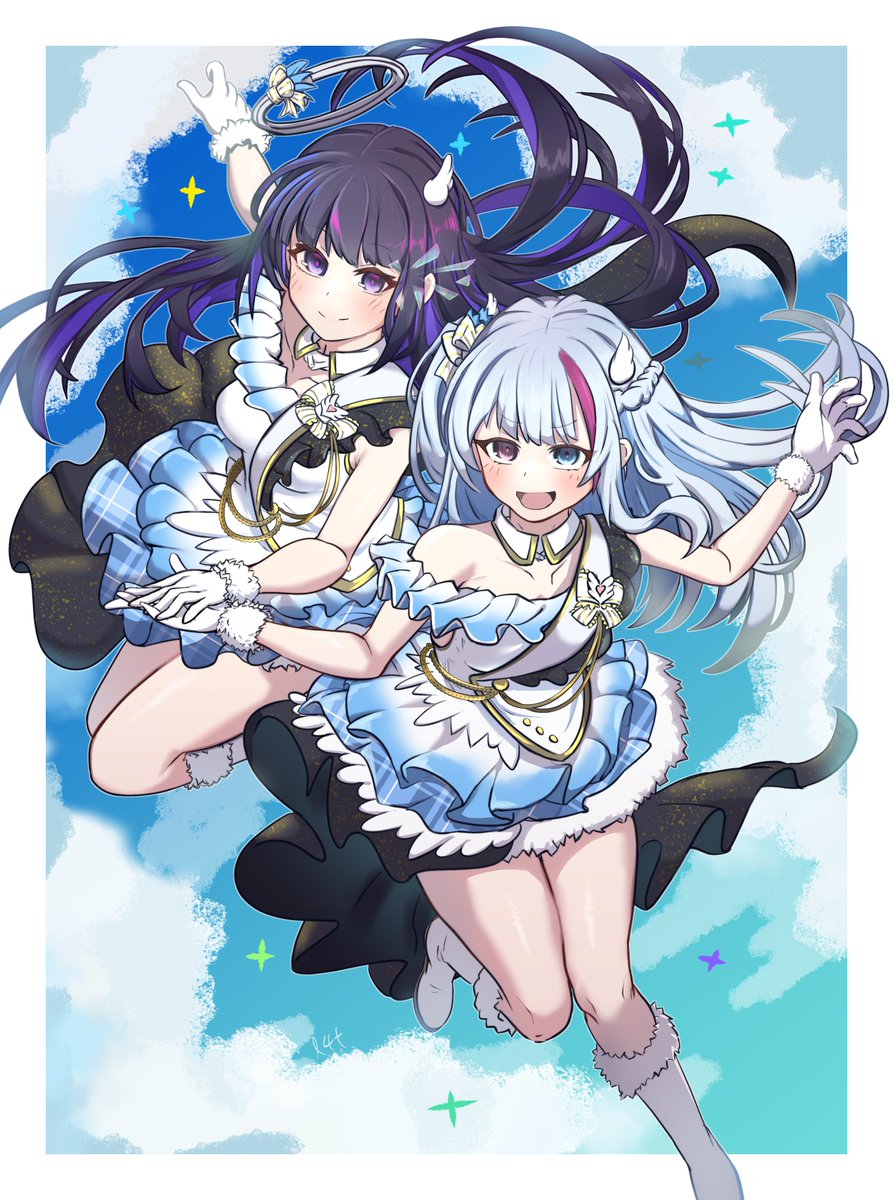 Lotan4t's tweet image. Beyond the blue sky -  Nanaka &amp;amp; Kuro #ニューラルクラウド #云图计划 #뉴럴클라우드 #NeuralCloud