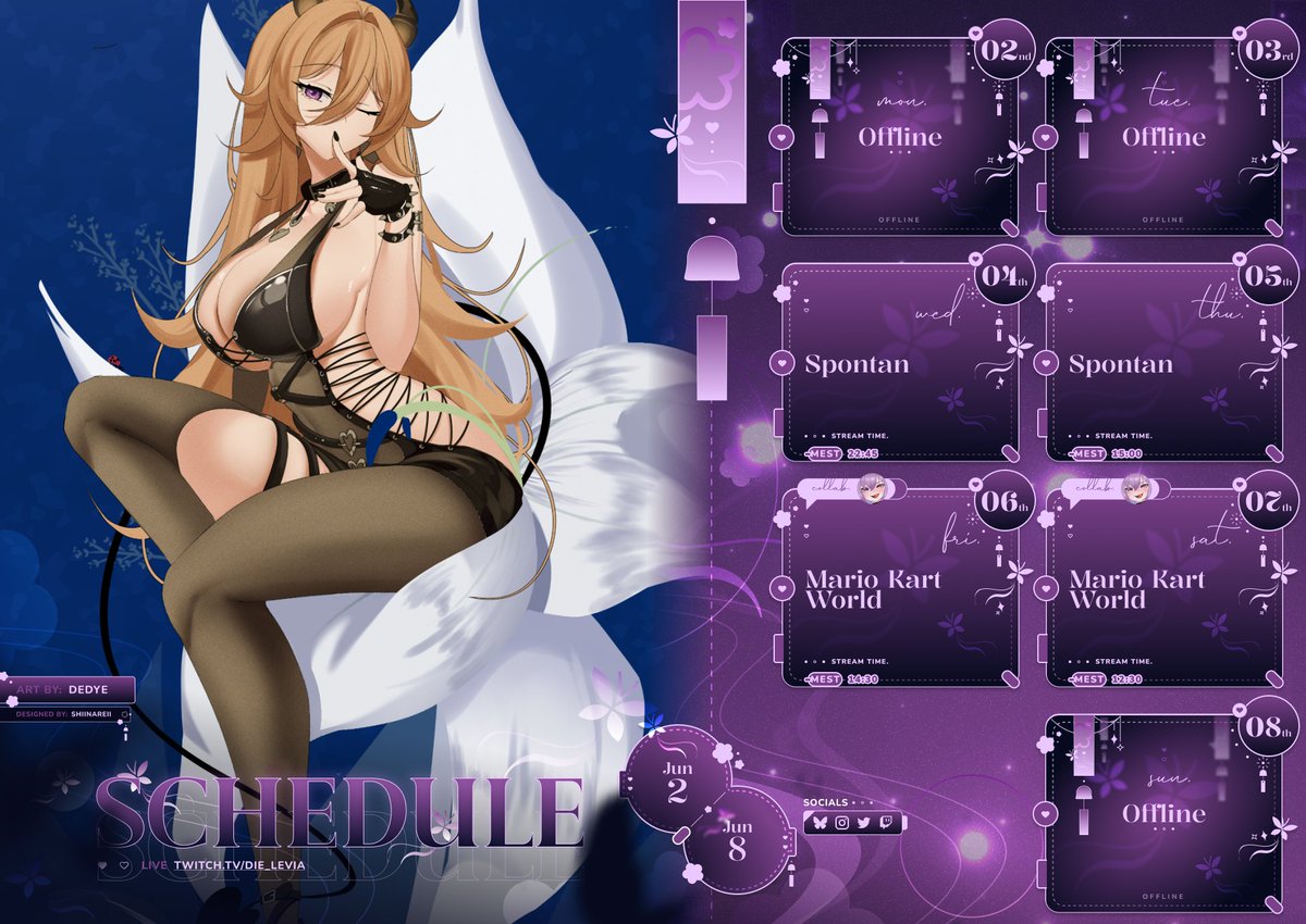 Nach einer Woche Streamplan Pause gibt es nun den neuen 😂💜 Gemeinsam testen wir Freitag und Samstag die Switch 2 mit Mario Kart World 💜 anderen Tage Spontan wegen komische Schichten bei der Arbeit😅💜
#GERVtuber  #MarioKartWorld #CuteAndEvil