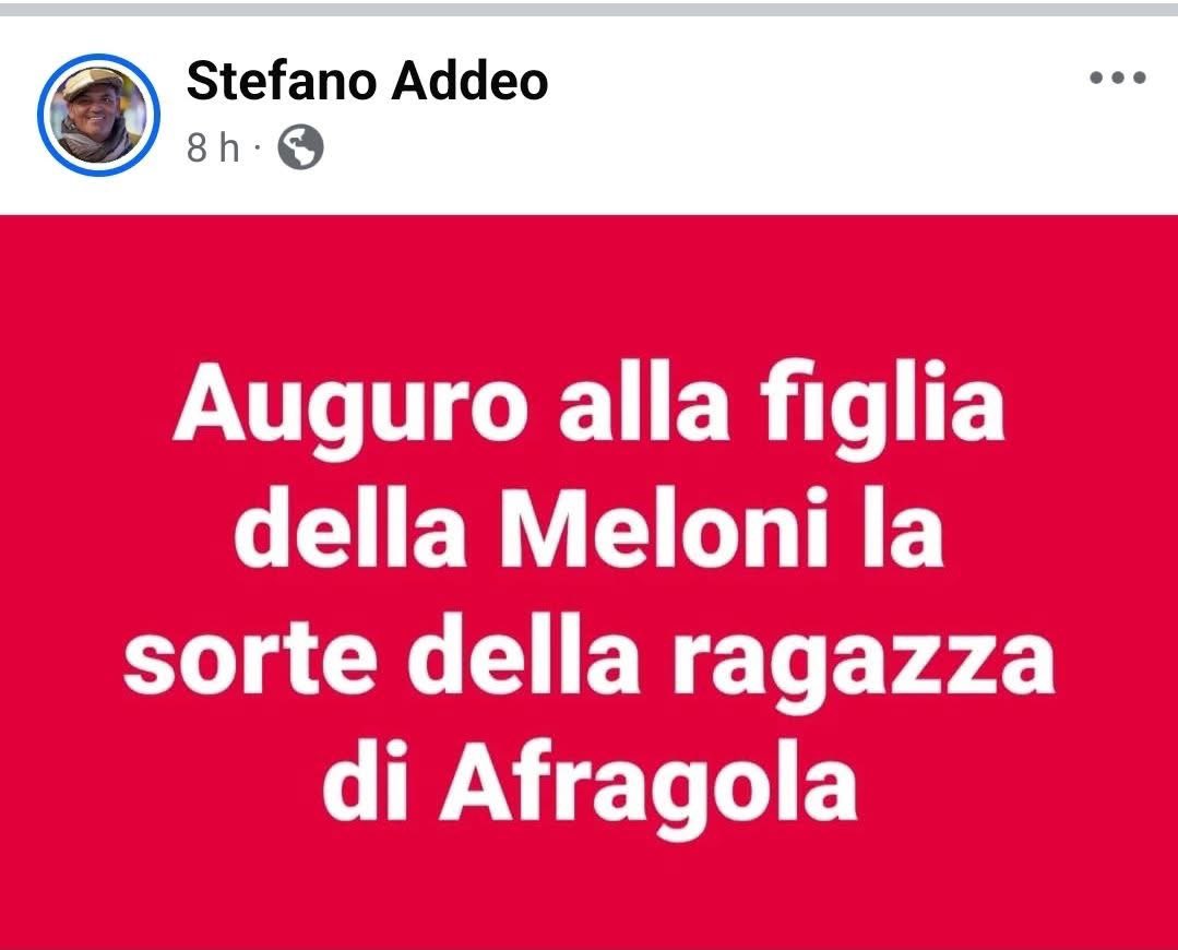Il professore Stefano Addeo, autore del post sulla figlia di Meloni, risponde al ministro Valditara: “Non accetto che si dica che un insegnante debba condividere pedissequamente le idee del governo per essere ritenuto degno del suo ruolo”.

Addeo non ha contestato le idee del