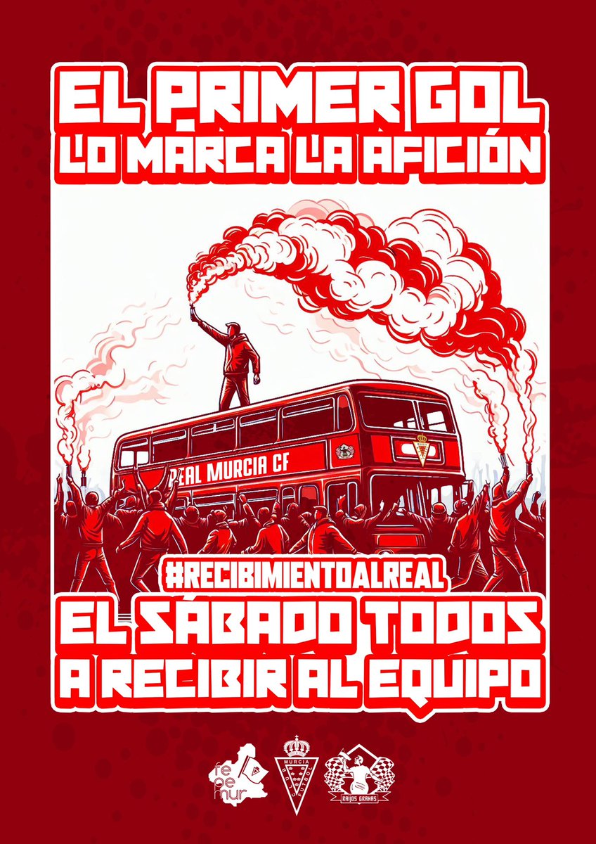Raijos Granas (@raijosgranas) on Twitter photo El sรกbado que viene no es un dรญa cualquiera ยกes el dรญa! ๐ดโช
A la final se entra rugiendo:
โก๏ธ Que tiemble Nueva Condomina con nuestro ๐ฅ๐๐๐๐๐๐ ๐๐๐ก๐ง๐ข ๐๐ฅ๐
Cuando el autobus del Real Murcia llegue, que sepa que no viene solo ๐งจ๐ฅ๐จ
#RecibimientoAlReal El sรกbado que viene no es un dรญa cualquiera ยกes el dรญa! ๐ดโช
A la final se entra rugiendo:
โก๏ธ Que tiemble Nueva Condomina con nuestro ๐ฅ๐๐๐๐๐๐ ๐๐๐ก๐ง๐ข ๐๐ฅ๐
Cuando el autobus del Real Murcia llegue, que sepa que no viene solo ๐งจ๐ฅ๐จ
#RecibimientoAlReal