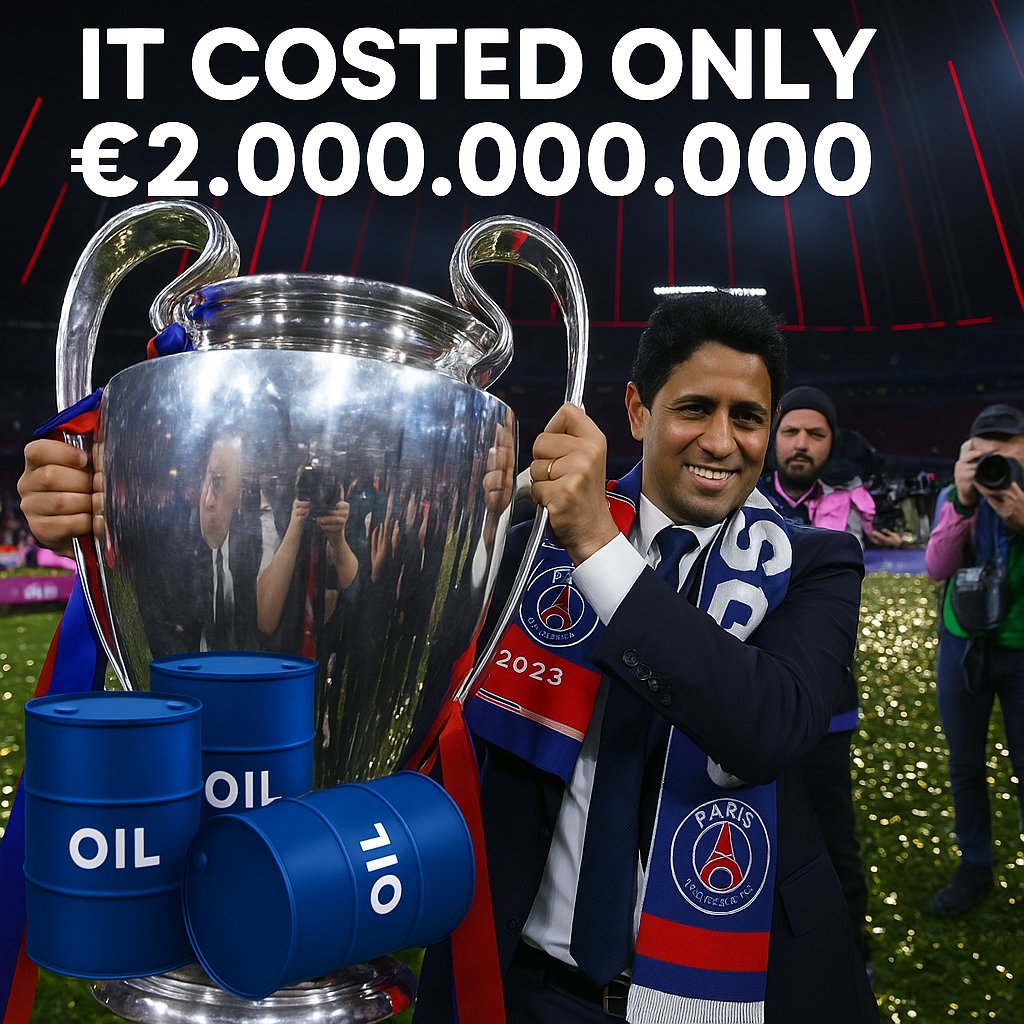 Congratulations PSG/Qatar, well played!!

#PSGInt #PSG #FinancialFairplay #UCL #UCLfinal #Qatar 💰🛢️