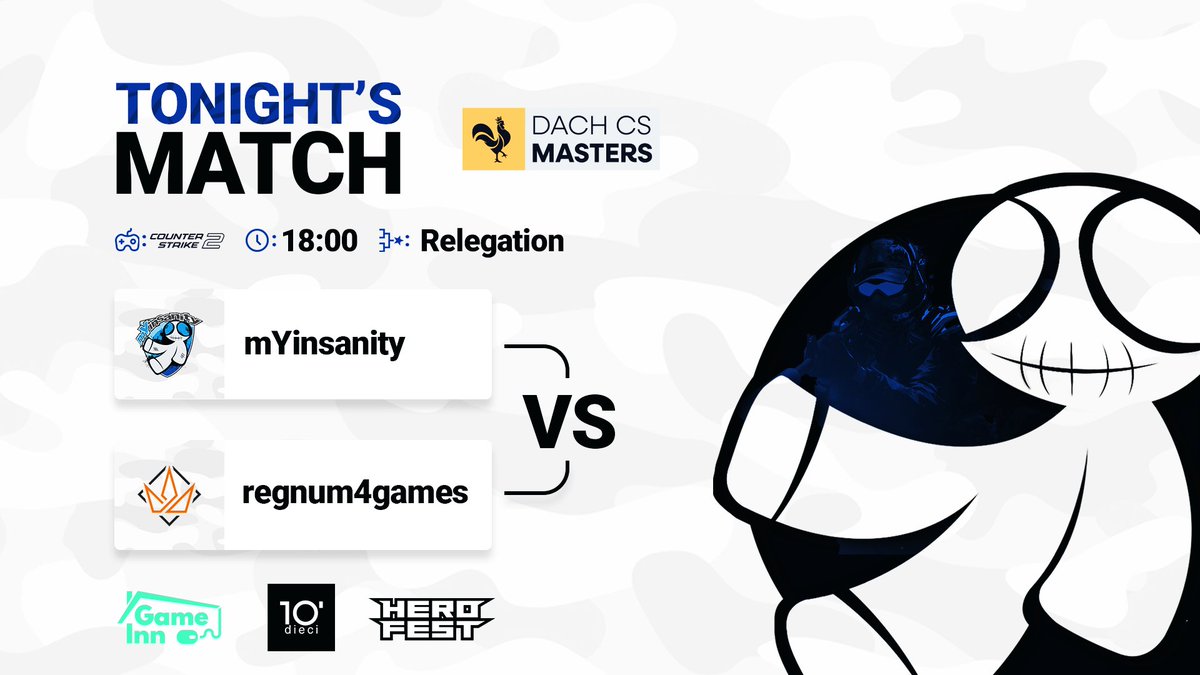 mYinsanity (@myinsanitych) on Twitter photo THE JOB’S NOT DONE. 💥
After yesterday’s clutch win, we’re still in the fight for our SPK1 slot in the #DACHCSMasters! 🔥⚔️
Be there when we leave it ALL on the server to defend our spot! We need YOUR support! 🫡💪💙
⏰18:00 CET
🆚<a href="/regnum4games/">regnum4games</a>
🎞️twitch.tv/dachcs THE JOB’S NOT DONE. 💥
After yesterday’s clutch win, we’re still in the fight for our SPK1 slot in the #DACHCSMasters! 🔥⚔️
Be there when we leave it ALL on the server to defend our spot! We need YOUR support! 🫡💪💙
⏰18:00 CET
🆚<a href="/regnum4games/">regnum4games</a>
🎞️twitch.tv/dachcs