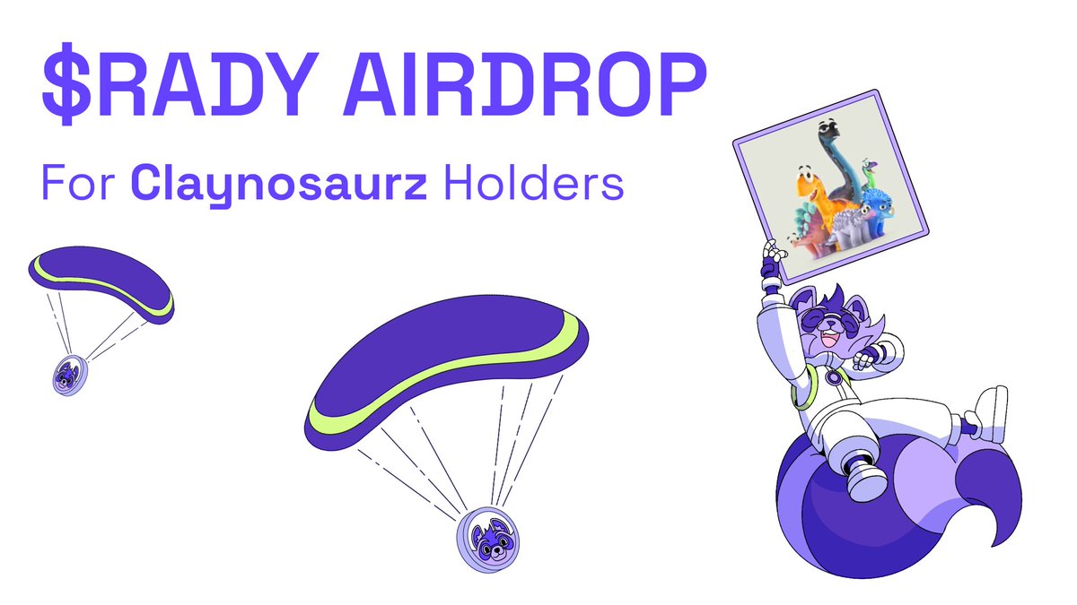 🟣 Next stop: Claynotopia
We’ve crossed lava fields and neon jungles in the @Solana Galaxy...🌋

🔍 <a href="/Claynosaurz/">Claynosaurz</a> NFT Holders
 Yes — you’re getting the $RADY drop 💜

✅ Check your eligibility: airdrop.saros.xyz
