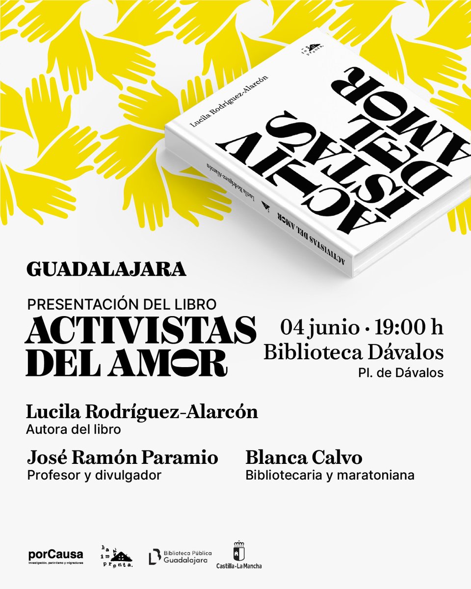 AbrefronterasGU's tweet image. Lo que nos viene este próximo miércoles a la @bpeguada  ... Vendrá Lucila Rodríguez- Alarcón para hablar de su libro "Activistas del amor". Acompañada de Blanca Calvo y JoseRa Paramio, y con una especial actuación musical de Cris Imaz. Contra su odio, nuestro AMOR. @porCausaorg
