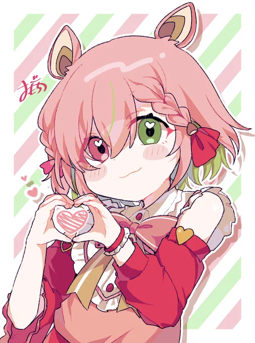 春まろんさんの子 描くの遅くなってしまい申し訳ございません!! キャラデザ可愛くて描くの楽しかったです #春くり絵ーと