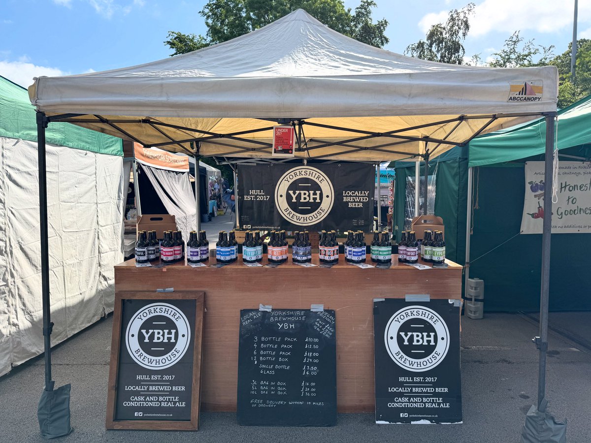 All setup at the Humber Bridge Market with our full range of bottle conditioned real ale