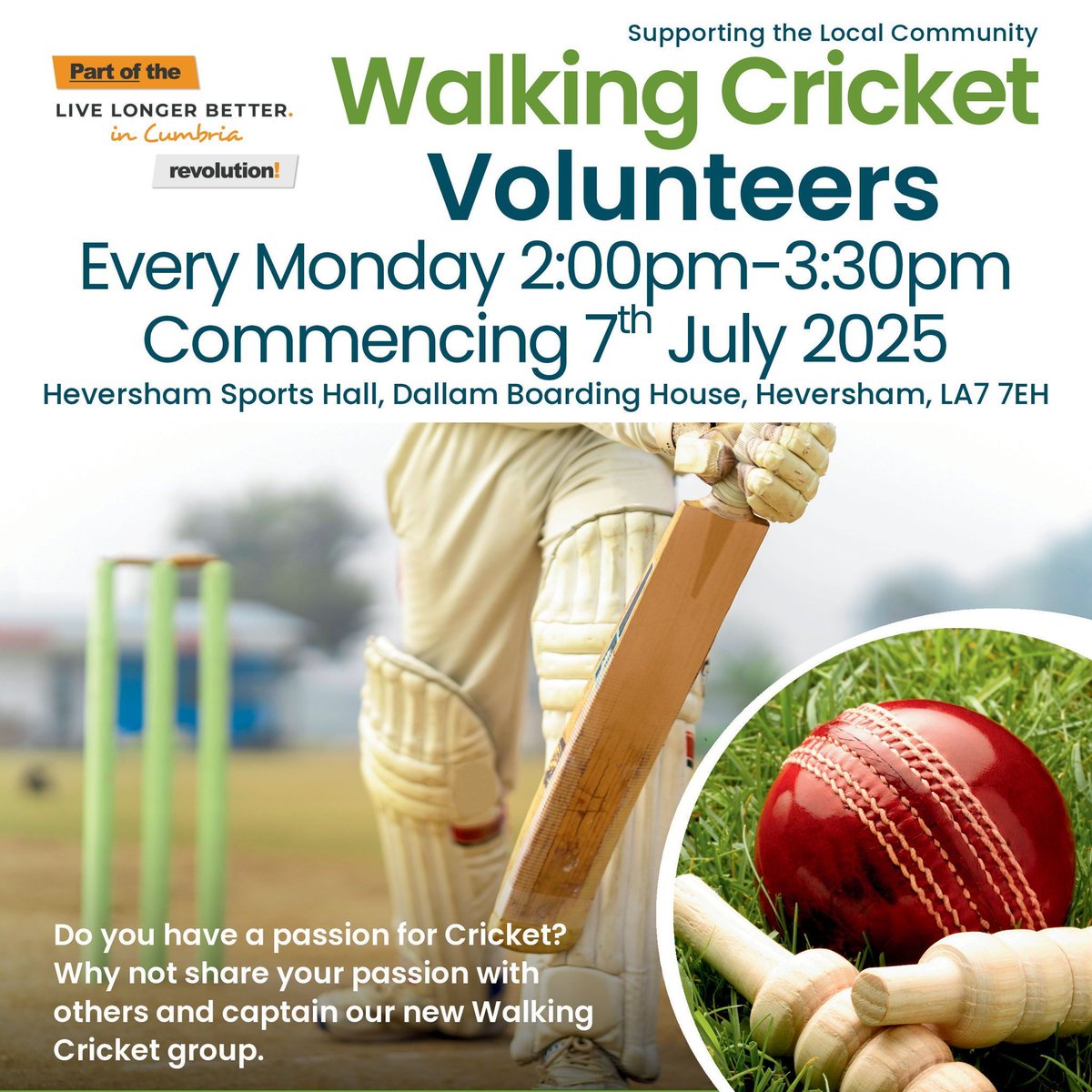 Cumbria Cricket Board (@cumbriacricket) on Twitter photo ππππππππππππ πππππππππππππ
We have volunteering opportunities as part of our <a href="/AgeUKSouthLakes/">Age UK South Cumbria</a> Walking Cricket initiative! π
π¨ ldawes@ageuksouthcumbria.org.uk to get involved. ππππππππππππ πππππππππππππ
We have volunteering opportunities as part of our <a href="/AgeUKSouthLakes/">Age UK South Cumbria</a> Walking Cricket initiative! π
π¨ ldawes@ageuksouthcumbria.org.uk to get involved.