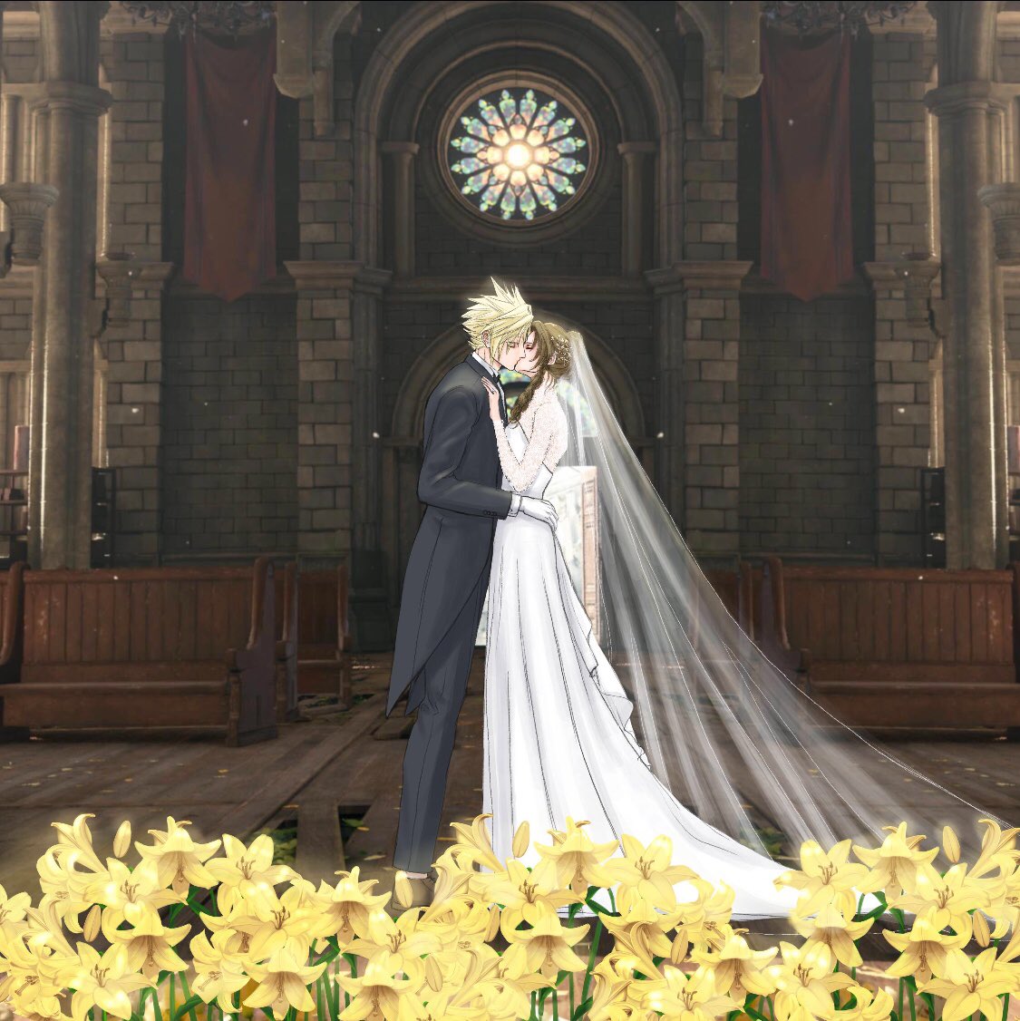 ws_alte's tweet image. 신랑은 신부에게 키스해도 좋습니다

#6月1日はクラエア結婚記念日
#クラエア #clerith 

배경은 리메이크 게임화면 캡쳐