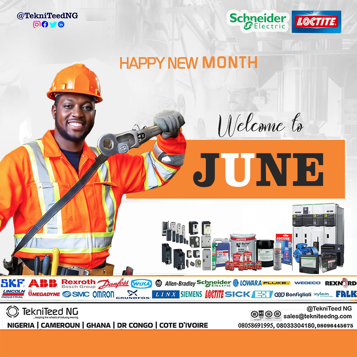 TekniTeedNG's tweet image. Happy New Month! 🔹
Welcome to June 2025. 

Contact us at: +234-8058691995, 08033304180
Email us at: sales@tekniteedng.com, info@tekniteedng.com

#HappyNewMonth #TekniTeedNG #TrustedSolutions #EngineeringSupport #June2025