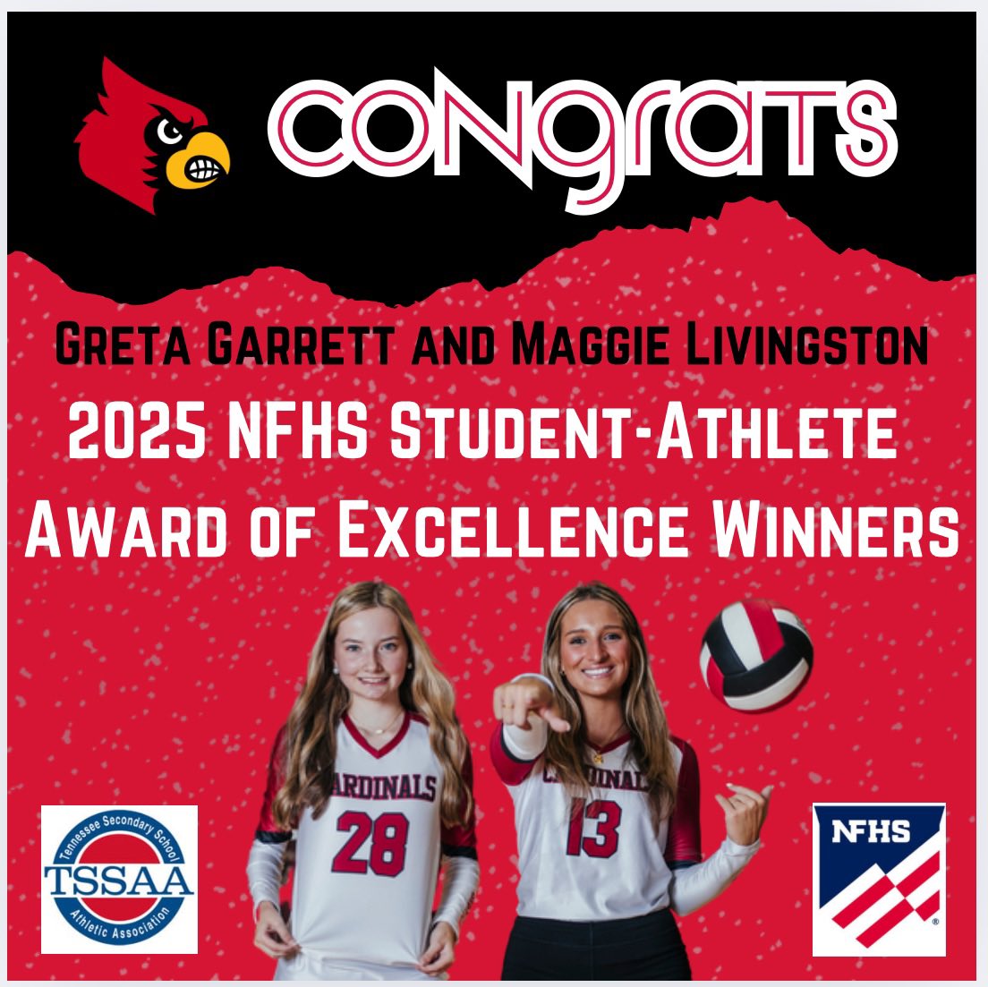 Way to represent BHS Greta and Maggie! The NFHS Award of Excellence for Sportsmanship, Ethics, and Integrity is to honor remarkable student-athletes who have demonstrated exceptional character and sportsmanship in their athletic pursuits.