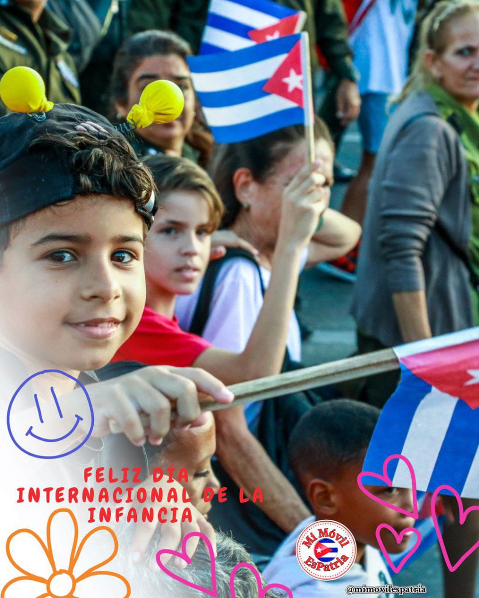 Buenos días 🇨🇺 
A todos las niñas y niños "Feliz Día Internacional de la Infancia".
#DiaInternacionalDeLaInfancia
#MiMóvilEsPatria