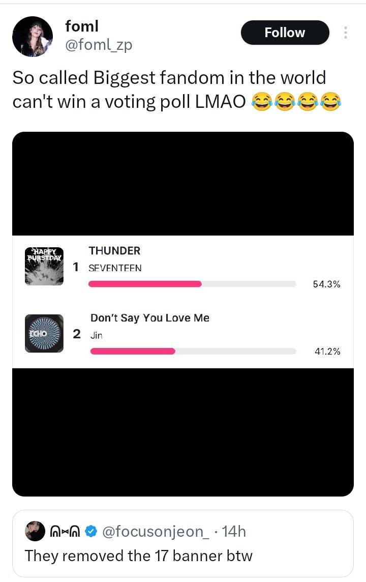 acacicuz's tweet photo. Amy! kalian beneran ga ngerasa kesentil hatinya pas baca ini? 😔
"the biggest fandom" udah jadi bahan lelucon 😭 ayo guys perkecil gapnya. Please buktiin kalo ini fandom masih the biggest fandom bukan cuma jago ngewar 😤 https://t.co/YPvCtkAPbi
