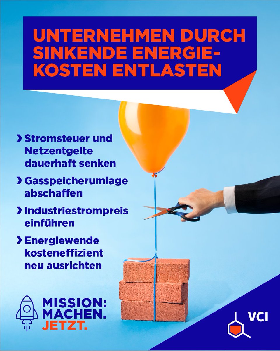 Energie ist ein Lebenselixier für die chemisch-pharmazeutische Industrie. Umso schwerer wiegen die im internationalen Vergleich hohen Energiepreise am Standort Deutschland. Damit Unternehmen wieder wettbewerbsfähig(er) werden, müssen die Energiekosten dringend sinken.