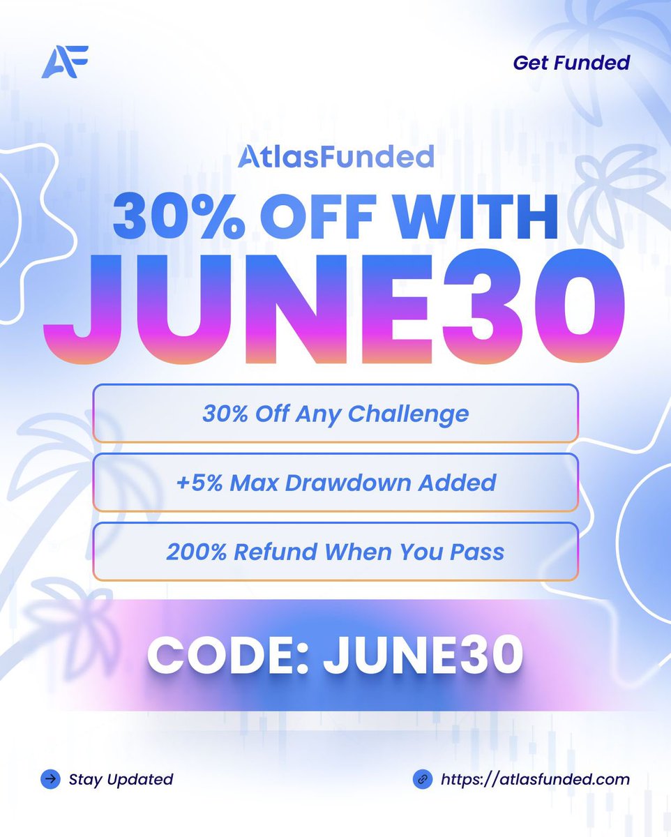 🌴 Atlas Funded Summer Special! 🌴

Unlock 30% OFF any challenge + 5% extra drawdown + 200% refund when you pass.

Use code JUNE30 today!

(Excludes Atlas Access)

👉 atlasfunded.com