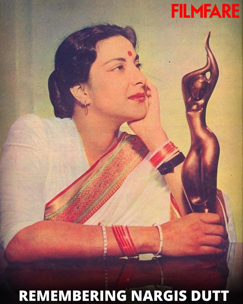 filmfare's tweet photo. Legendary actress #NargisDutt made her debut with #TalashEHaq as a child actor. Later, she was seen in #Tamanna, #Taqdeer, #Andaz, #Barsaat and more. She was highly praised for her roles in #Awaara, #Shree420 and #MotherIndia.

We remember this enigmatic star today and everyday.

#Trending #RememberingNargisDutt