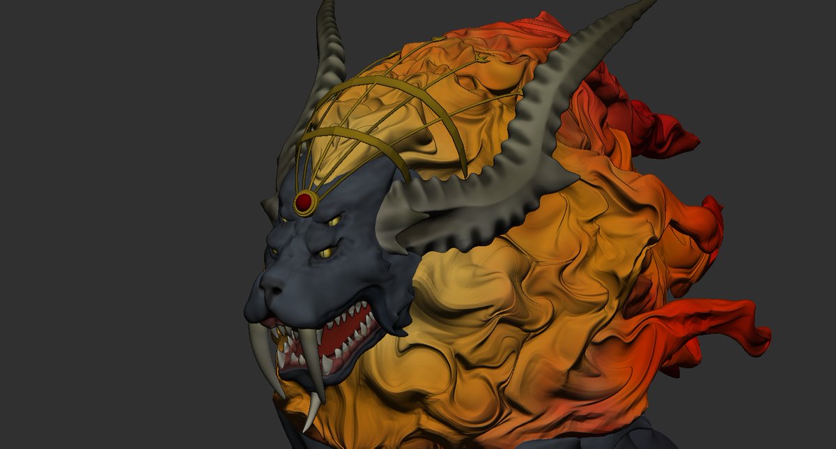 オリジナルでクリーチャーを作ってみました
モデリング  15h　
#3DCG #ZBrush