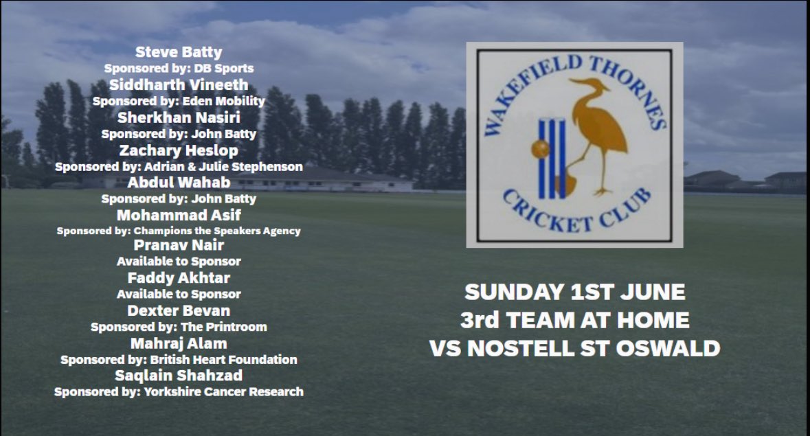All 3 teams in cup action today. The first and seconds are away whilst the 3rd team get the chance to play at Thornes.